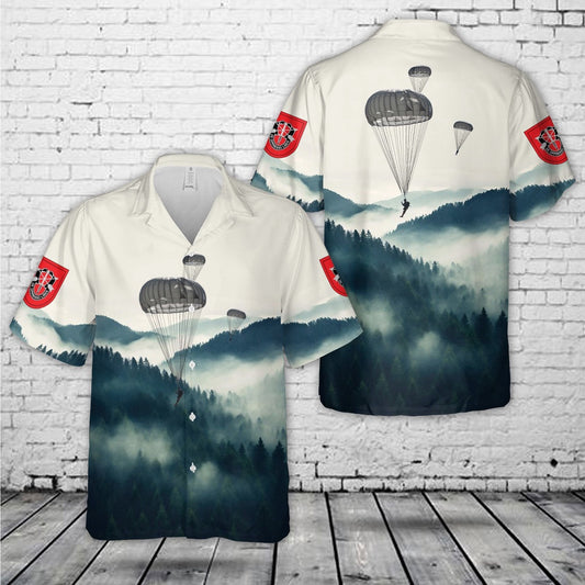 Army Hawaiian Shirt, US Army Paratroopers 7th Special Forces Group (Airborne) Parachute Hawaiian Shirt, Veteran Hawaiian Shirts