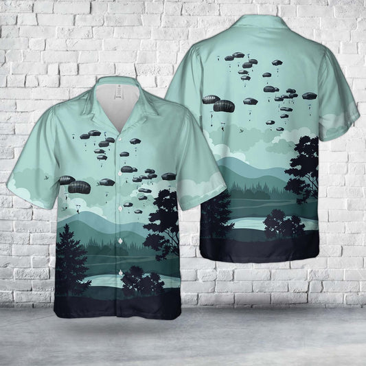 Army Hawaiian Shirt, US Army Paratroopers from Alaska Jump “Down Under” Hawaiian Shirt, Veteran Hawaiian Shirts