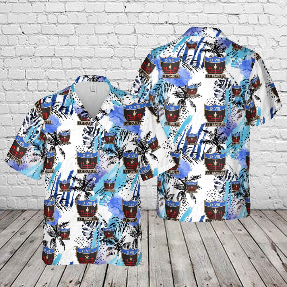 Army Hawaiian Shirt, US Army Patch 508th Parachute Infantry Regiment D VIII with Motto LE DIABLE Hawaiian Shirt, Veteran Hawaiian Shirts