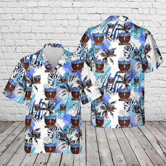 Army Hawaiian Shirt, US Army Patch 508th Parachute Infantry Regiment D VIII with Motto LE DIABLE Hawaiian Shirt, Veteran Hawaiian Shirts