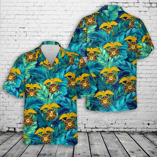 Army Hawaiian Shirt, US Army Quartermaster Officers Hawaiian Shirt, Veteran Hawaiian Shirts