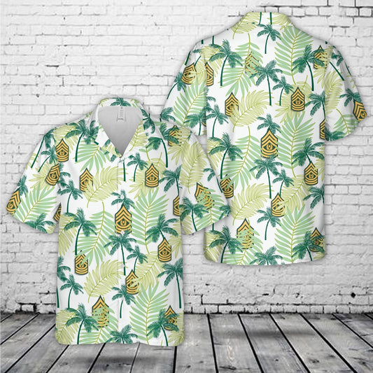 Army Hawaiian Shirt, US Army Rank E-9 Command Sergeant Major Hawaiian Shirt, Veteran Hawaiian Shirts