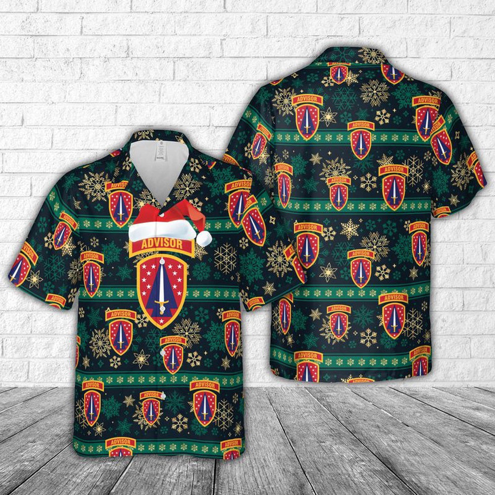 Army Hawaiian Shirt, US Army Security Force Assistance Brigade Christmas Hawaiian Shirt, Veteran Hawaiian Shirts