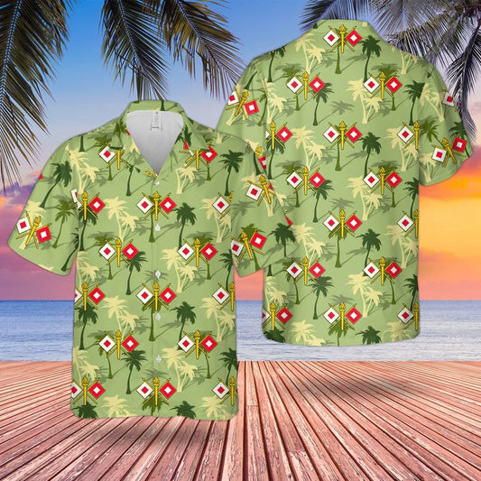 Army Hawaiian Shirt, US Army Signal Corps (USASC) Branch Insignia Hawaiian Shirt, Veteran Hawaiian Shirts