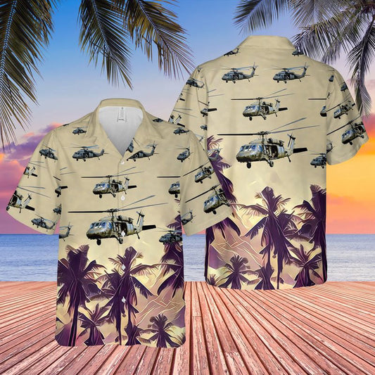 Army Hawaiian Shirt, US Army Sikorsky UH-60 Black Hawk Helicopter Hawaiian Shirt, Veteran Hawaiian Shirts