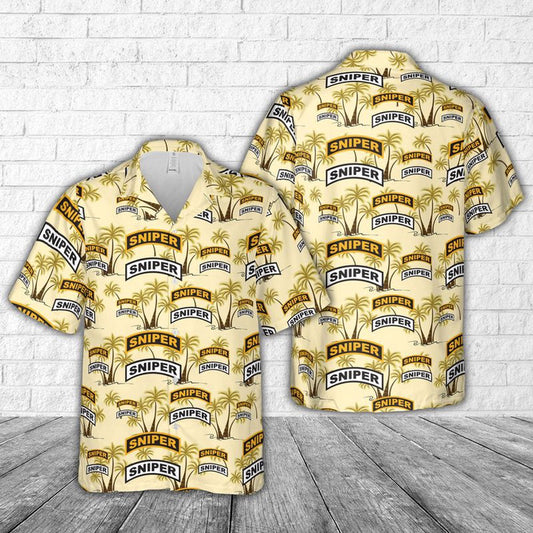 Army Hawaiian Shirt, US Army Sniper Hawaiian Shirt, Veteran Hawaiian Shirts