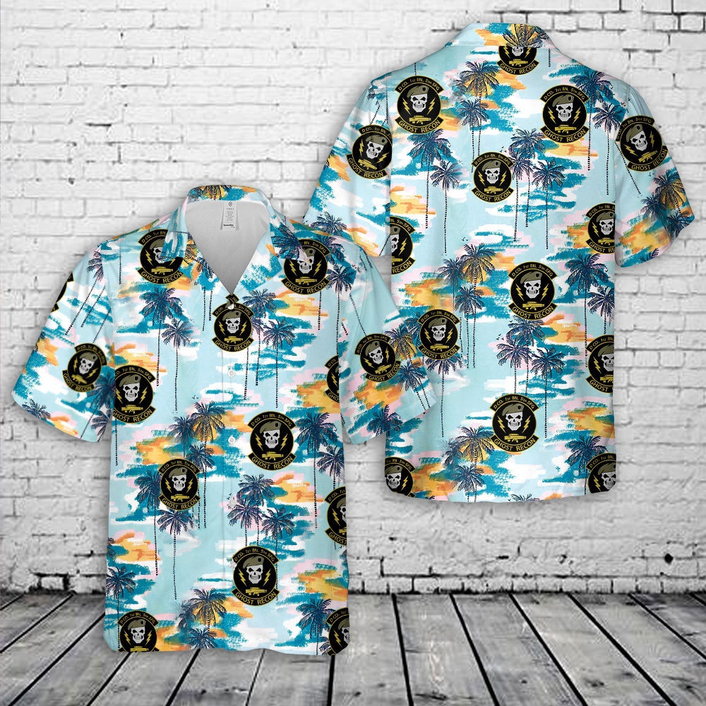 Army Hawaiian Shirt, US Army Special Forces D Coy 1st Bn 5th SFG (Ghost Recon) Hawaiian Shirt, Veteran Hawaiian Shirts