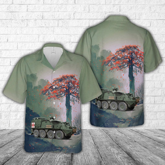 Army Hawaiian Shirt, US Army Stryker medical vehicles Hawaiian Shirt, Veteran Hawaiian Shirts