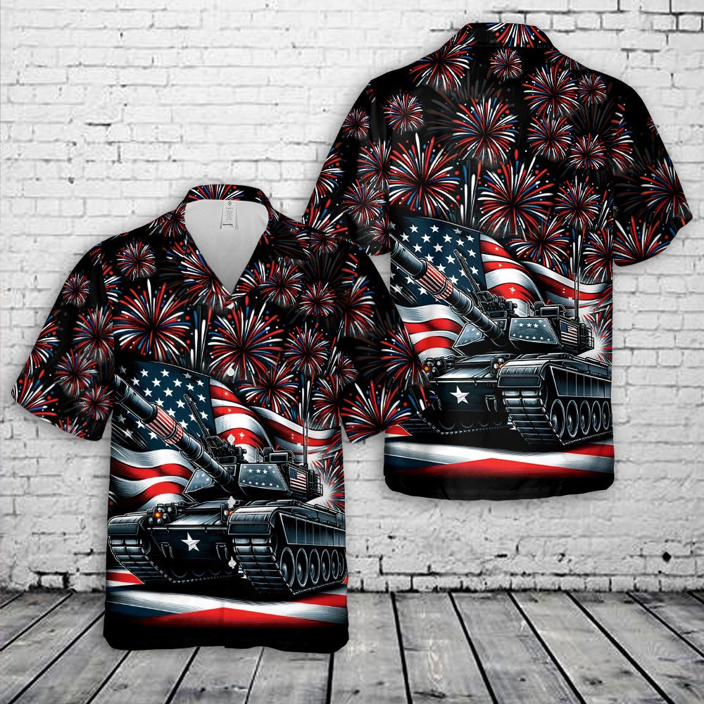 Army Hawaiian Shirt, US Army Tank, 4th Of July Hawaiian Shirt, Veteran Hawaiian Shirts