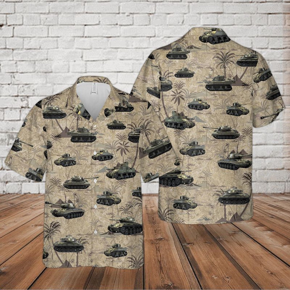 Army Hawaiian Shirt, US Army Tanks WWII Hawaiian Shirt, Veteran Hawaiian Shirts