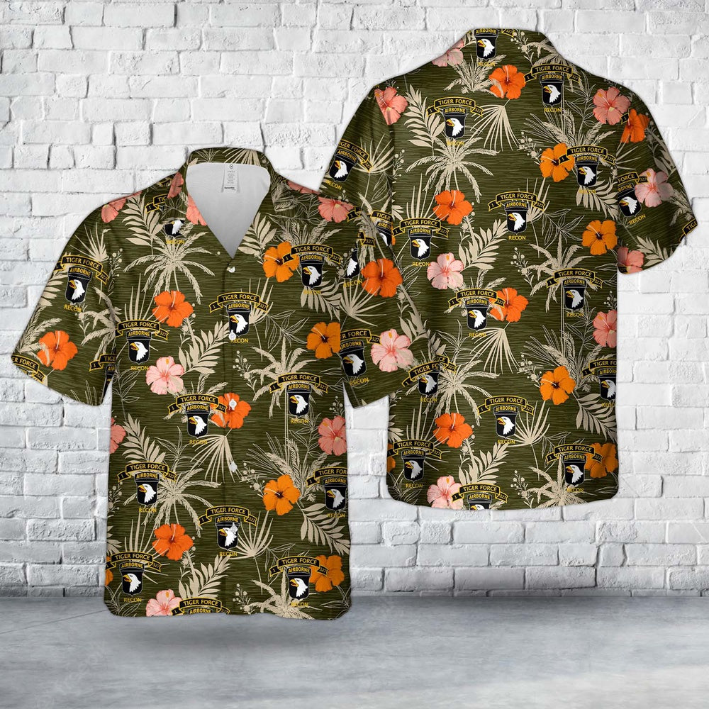 Army Hawaiian Shirt, US Army Tiger Force of 101st Airborne Division Hawaiian Shirt, Veteran Hawaiian Shirts