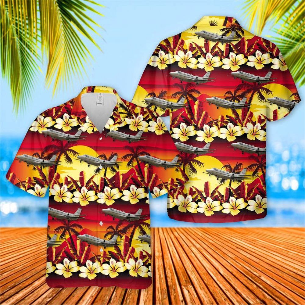 Army Hawaiian Shirt, US Army UC-35A Citation 560 Ultra V Hawaiian Shirt, Veteran Hawaiian Shirts