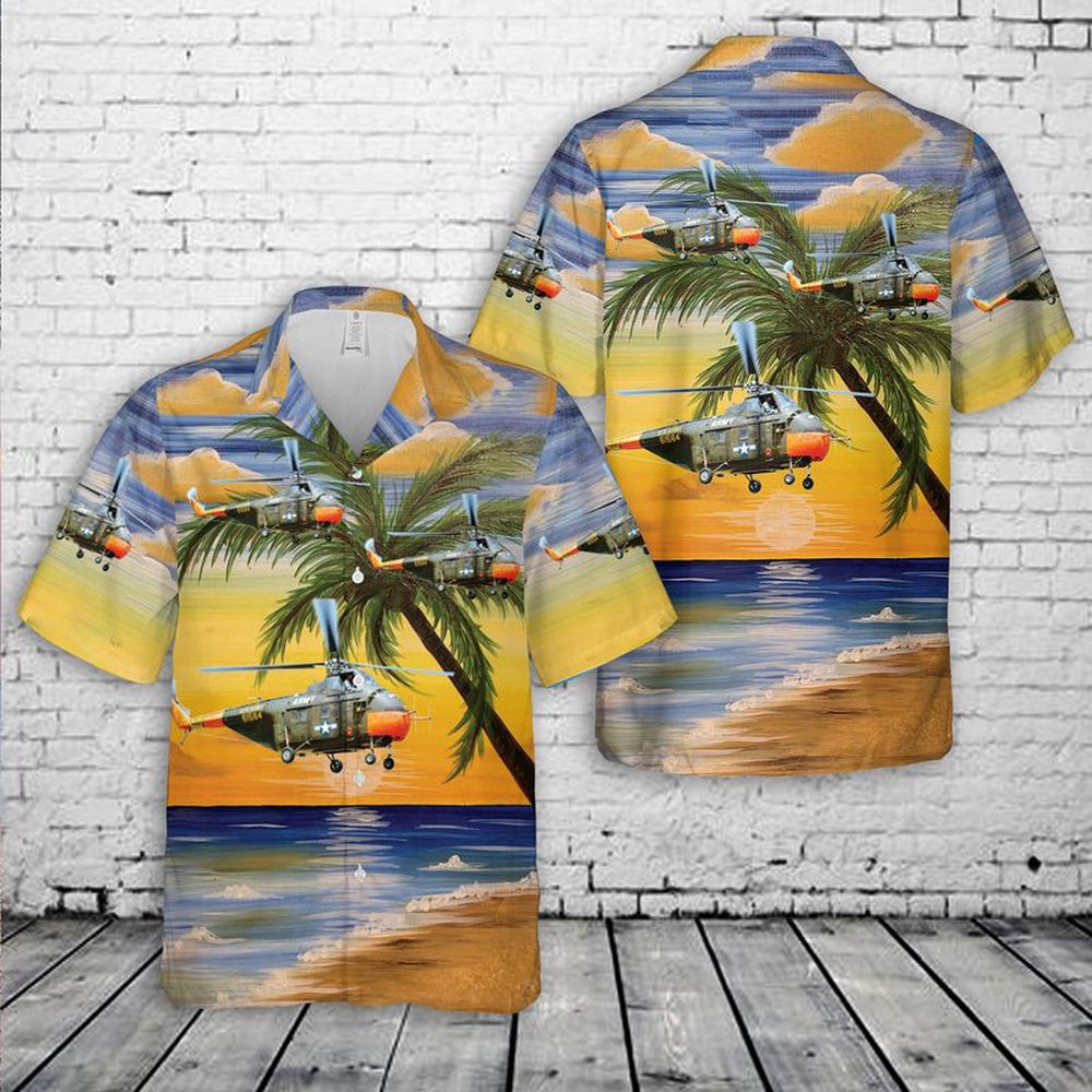 Army Hawaiian Shirt, US Army UH-19D Chickasaw Hawaiian Shirt, Veteran Hawaiian Shirts