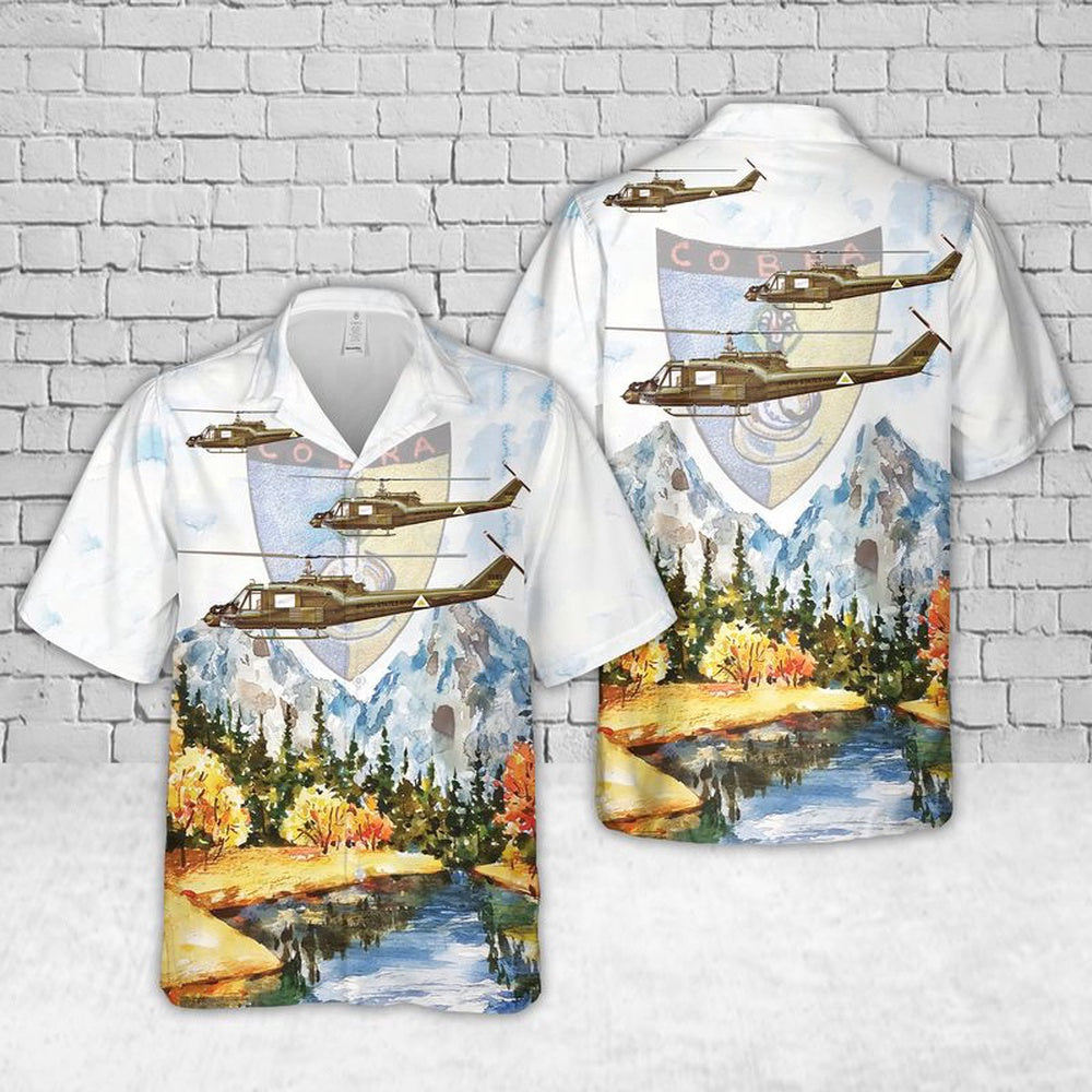 Army Hawaiian Shirt, US Army UH-1C Cobra Lead Gunship 114th Assault Helicopter Company, 1st Aviation Battalion Hawaiian Shirt, Veteran Hawaiian Shirts