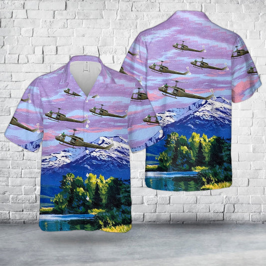 Army Hawaiian Shirt, US Army UH-1D “Iroquois 1st Cavalry Division (Airmobile), 229th Aviation Battalion, “A” Company Vietnam, 1965 Hawaiian Shirt