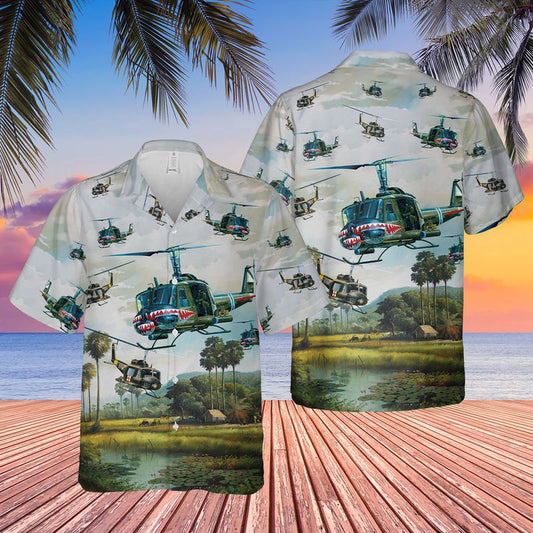 Army Hawaiian Shirt, US Army UH-1 Iroquois Huey Hawaiian Shirt, Veteran Hawaiian Shirts