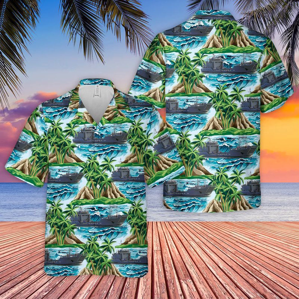 Army Hawaiian Shirt, US Army USAV Malvern Hill (LCU 2025) Hawaiian Shirt, Veteran Hawaiian Shirts