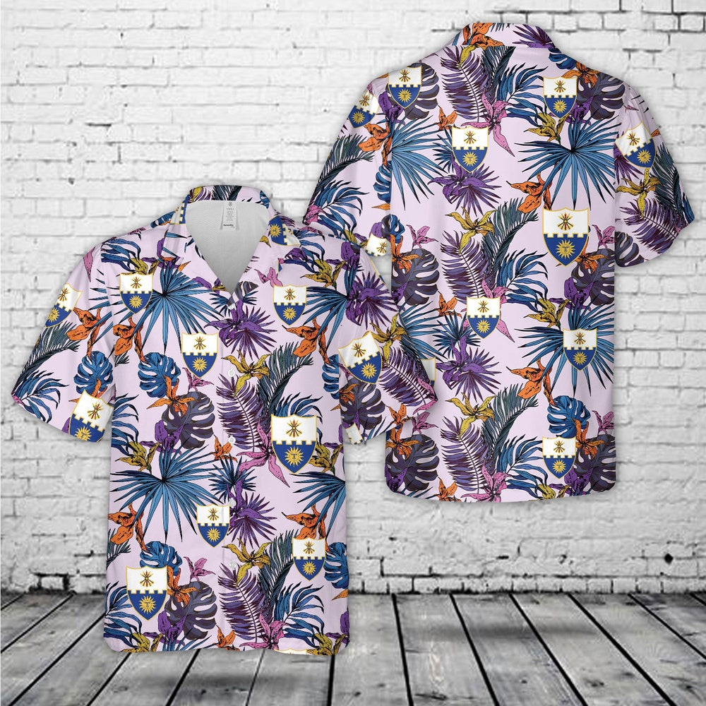Army Hawaiian Shirt, US Army Unit Crest 22nd Infantry Regiment Hawaiian Shirt, Veteran Hawaiian Shirts