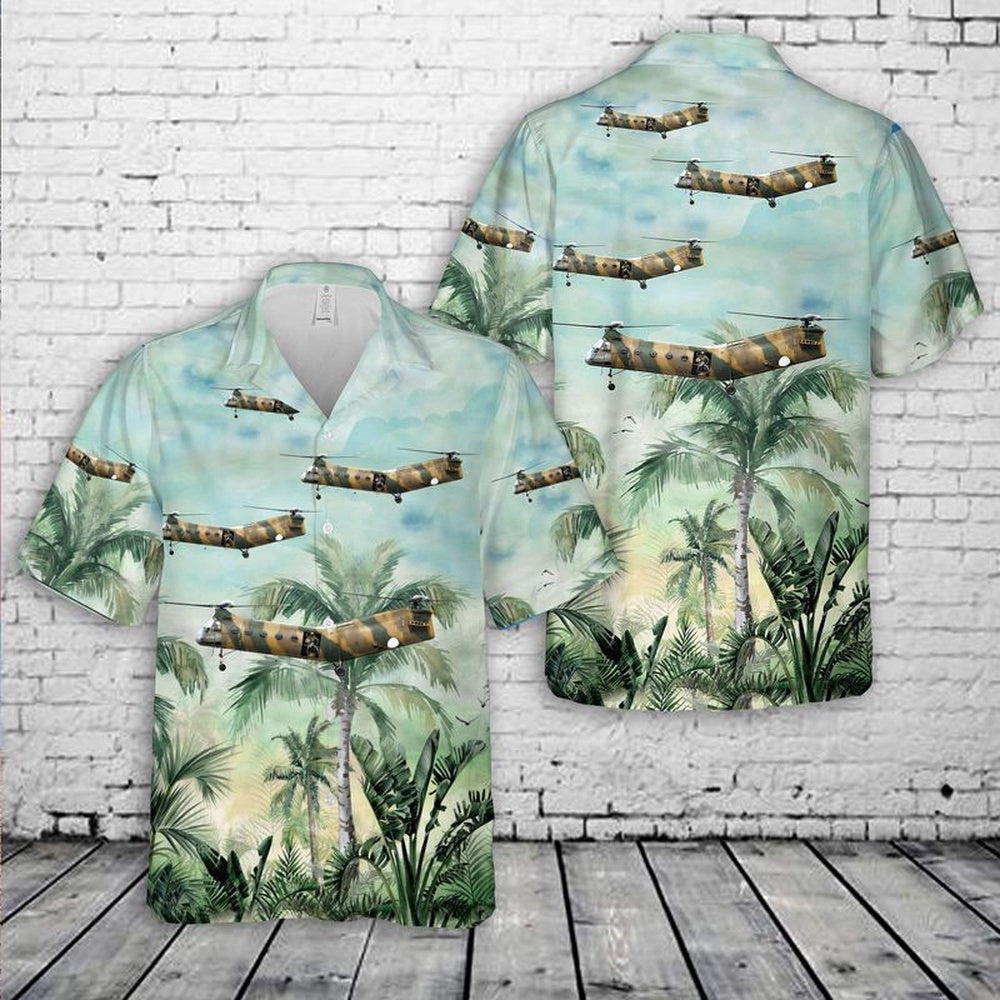 Army Hawaiian Shirt, US Army Vietnam Era H-21C Shawnee Hawaiian Shirt, Veteran Hawaiian Shirts