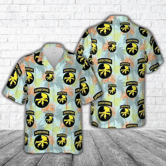 Army Hawaiian Shirt, US Army WW2 Airborne Forces 17th Airborne Division Hawaiian Shirt, Veteran Hawaiian Shirts