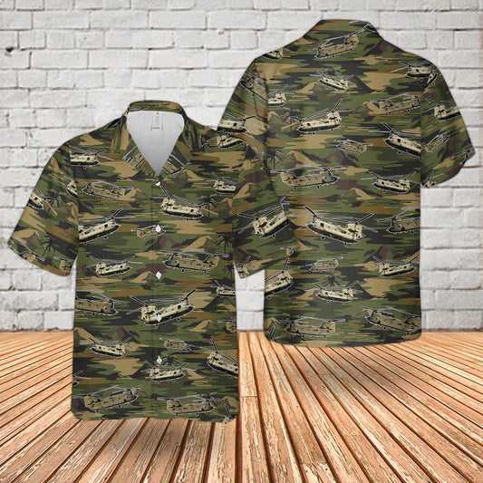 Army Hawaiian Shirt, US Boeing CH-47 Chinook Hawaiian Shirt, Veteran Hawaiian Shirts