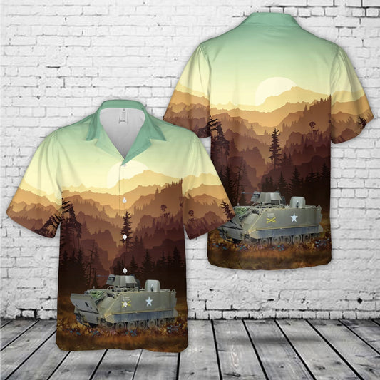 Army Hawaiian Shirt, US M113A1 ACAV Vietnam war Hawaiian Shirt, Veteran Hawaiian Shirts