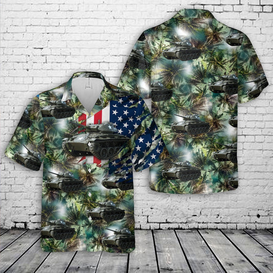 Army Hawaiian Shirt, US M24 Chaffee light tank Hawaiian Shirt, Veteran Hawaiian Shirts