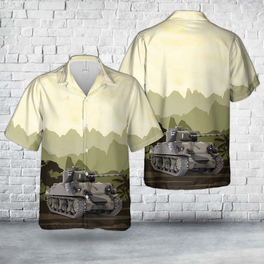 Army Hawaiian Shirt, US M4A3 (76mm) 761st Tank Battalion Julia - Germany, March 1944 Hawaiian Shirt, Veteran Hawaiian Shirts