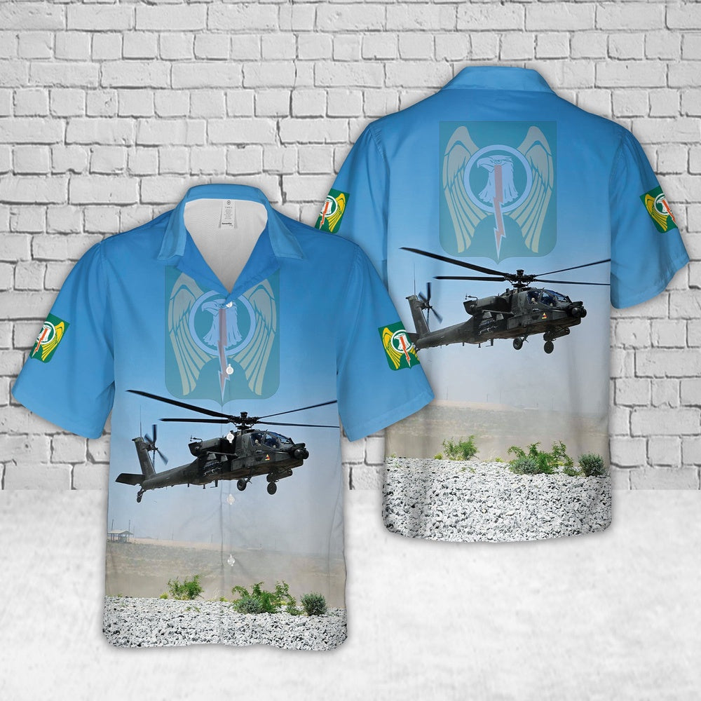 Army Hawaiian Shirt, Us Army 1-501St Attack Reconnaissance Battalion Iron Dragons Ah-64E Apache Hawaiian Shirt, Military Aloha Shirts