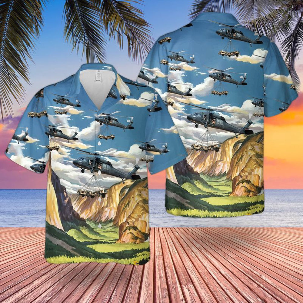 Army Hawaiian Shirt, Us Army 101St Airborne Division Sikorsky Uh-60 Black Hawk Hawaiian Shirt, Military Aloha Shirts