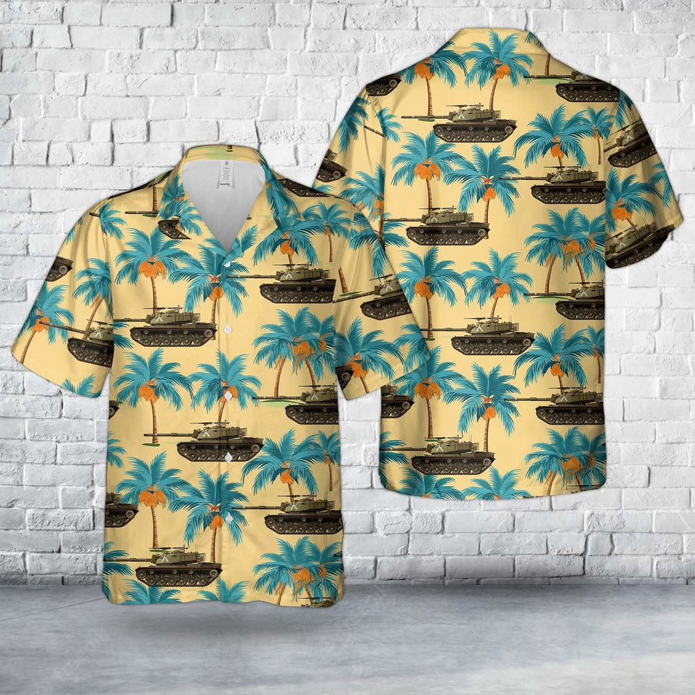 Army Hawaiian Shirt, Us Army 105Mm Gun Tank M60 Hawaiian Shirt, Military Aloha Shirts