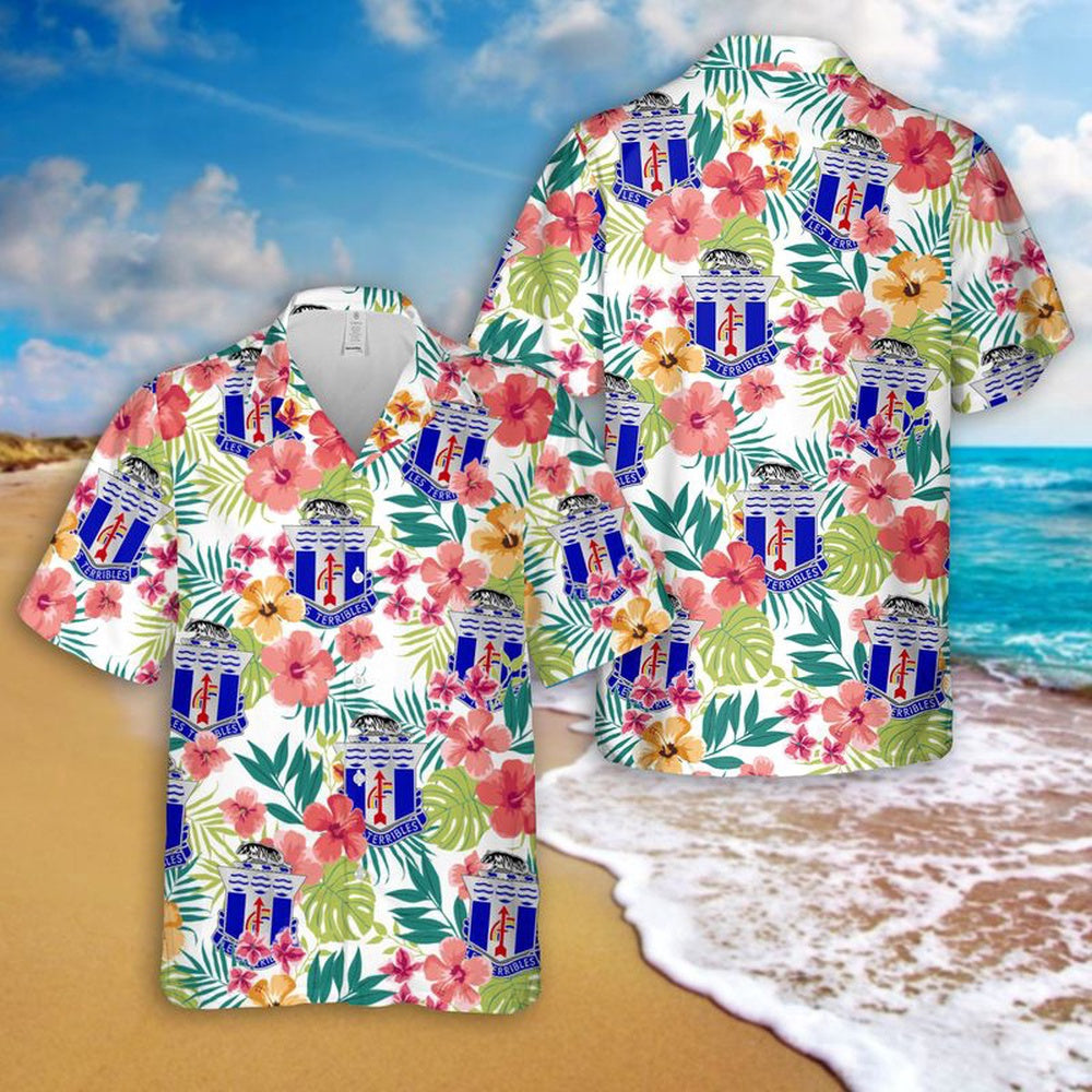 Army Hawaiian Shirt, Us Army 127Th Infantry Regiment Wisconsin Army National Guard Hawaiian Shirt, Military Aloha Shirts