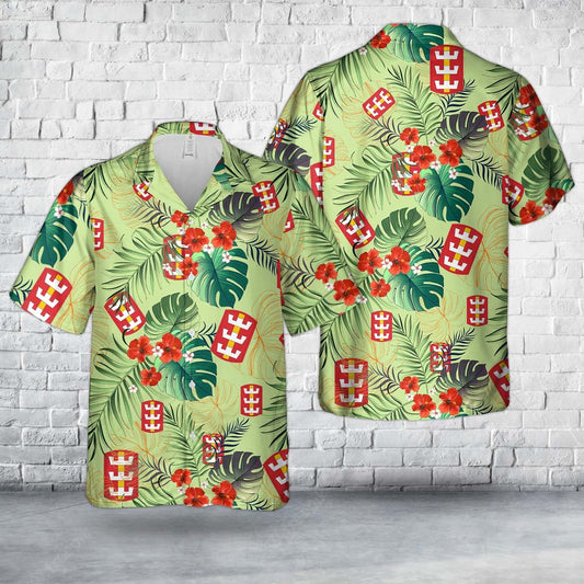 Army Hawaiian Shirt, Us Army 130Th Engineer Brigade Hawaiian Shirt, Military Aloha Shirts