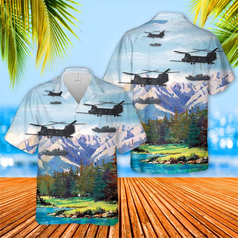 Army Hawaiian Shirt, Us Army 160Th Special Operations Aviation Regiment Mh-47G Hawaiian Shirt, Military Aloha Shirts
