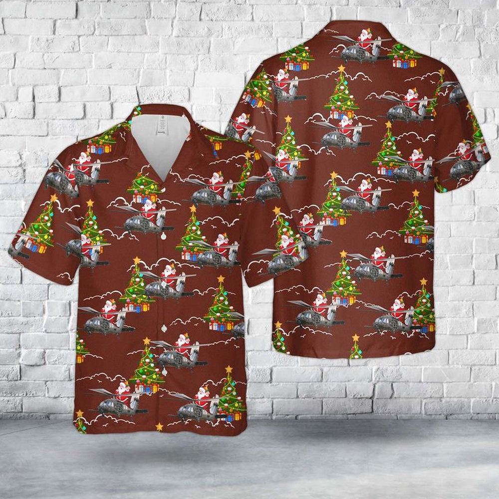 Army Hawaiian Shirt, Us Army 160Th Special Operations Aviation Regiment Mh-60M Blackhawk Christmas Hawaiian Shirt, Military Aloha Shirts