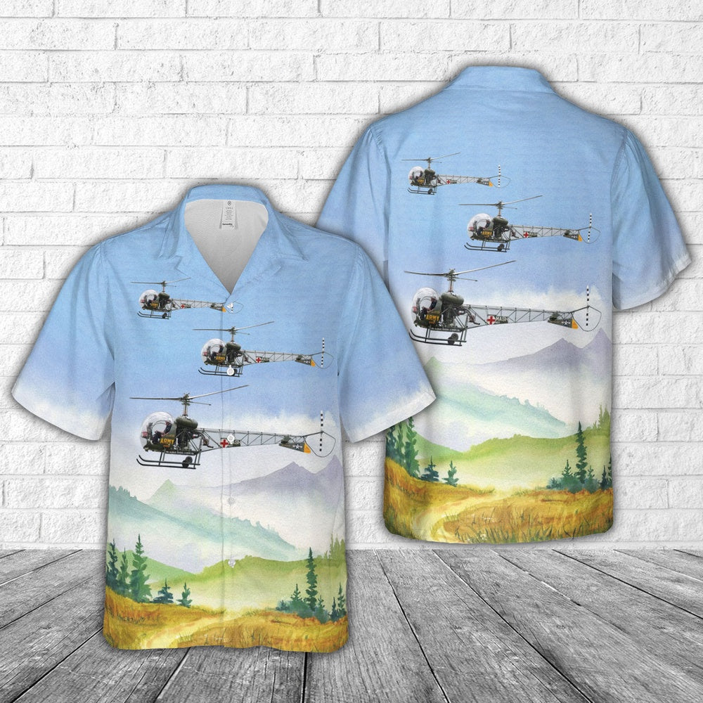 Army Hawaiian Shirt, Us Army 1954 Bell 47G Hawaiian Shirt, Military Aloha Shirts