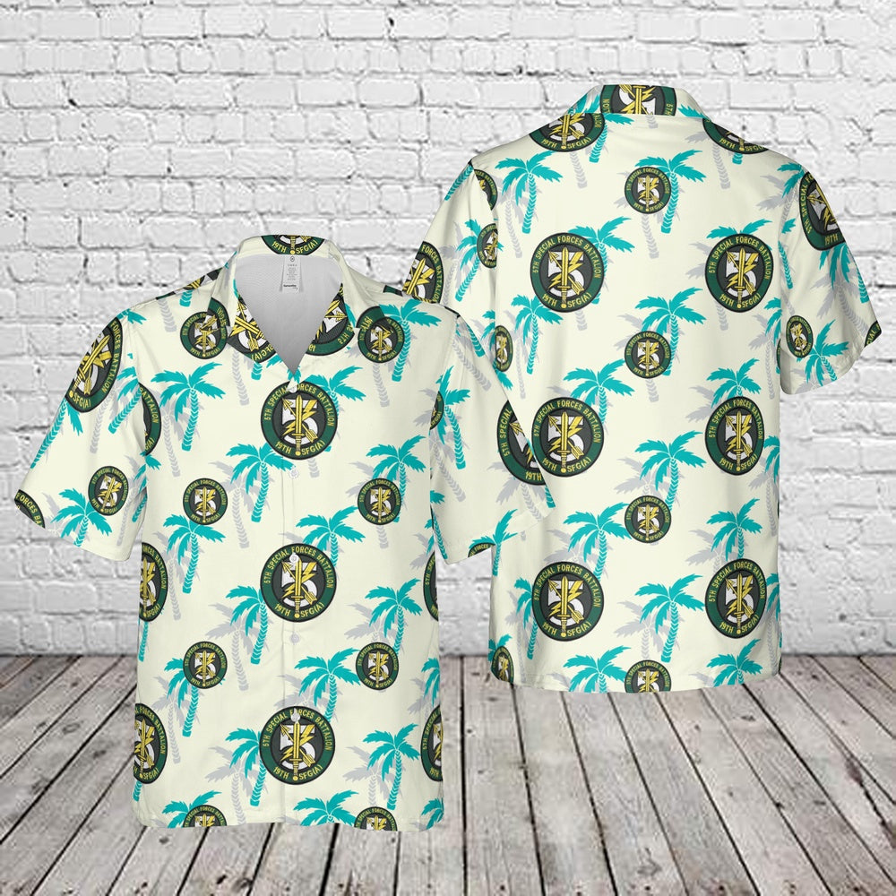 Army Hawaiian Shirt, Us Army 19Th Special Forces Group Airborne 5Th Battalion A-Team Hawaiian Shirt, Military Aloha Shirts