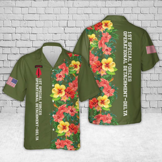 Army Hawaiian Shirt, Us Army 1St Special Forces Operational Detachment Delta 1St Sfod-D Hawaiian Shirt, Military Aloha Shirts
