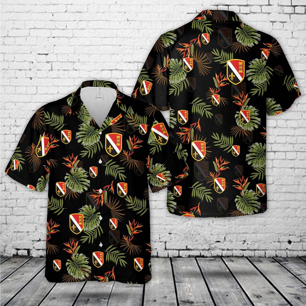 Army Hawaiian Shirt, Us Army 225Th Engineer Brigade Hawaiian Shirt, Military Aloha Shirts