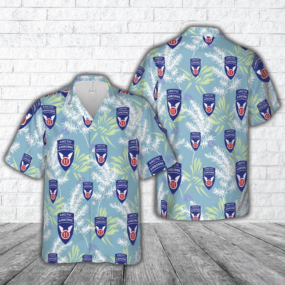 Army Hawaiian Shirt, Us Army 2Nd Infantry Brigade Combat Team (Airborne), 11Th Airborne Division Hawaiian Shirt, Military Aloha Shirts