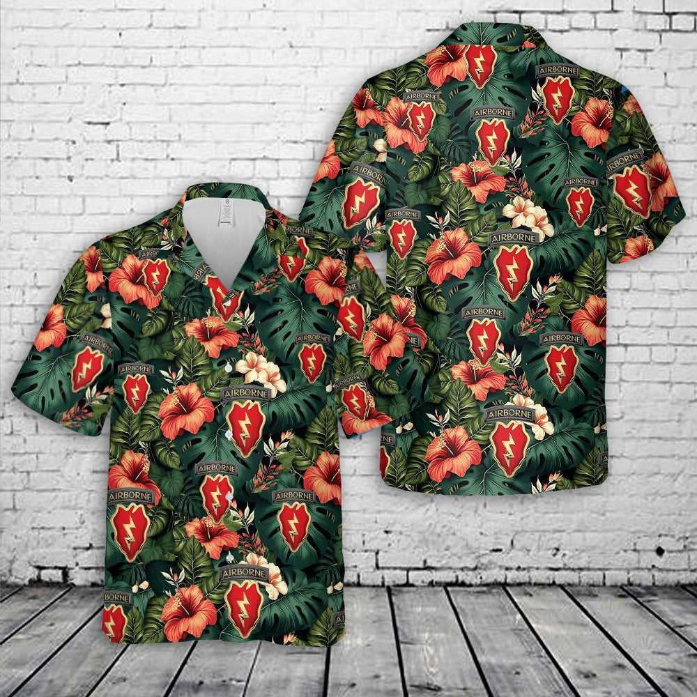 Army Hawaiian Shirt, Us Army 4Th Brigade Combat Team 25Th Infantry Division Airborne Hawaiian Shirt, Military Aloha Shirts