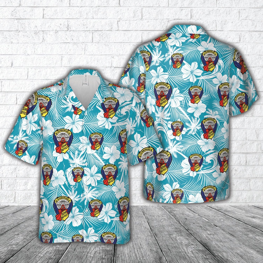 Army Hawaiian Shirt, Us Army 504Th Airborne Infantry Division Hawaiian Shirt, Military Aloha Shirts