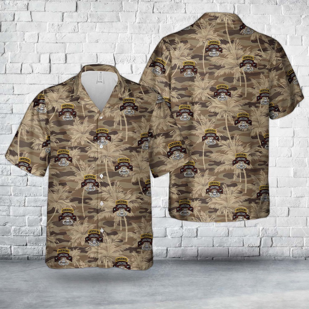 Army Hawaiian Shirt, Us Army 51St Infantry Long Range Surveillance E Company Ranger Hawaiian Shirt, Military Aloha Shirts