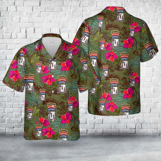 Army Hawaiian Shirt, Us Army 54Th Brigade Engineer Battalion - Airborne Ranger Sapper Hawaiian Shirt, Military Aloha Shirts