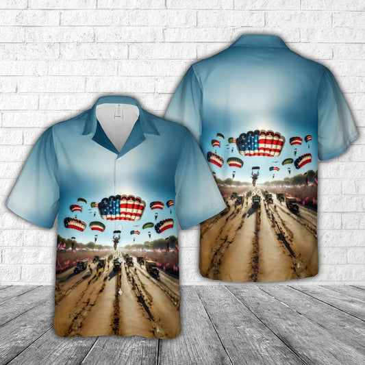 Army Hawaiian Shirt, Us Army 82Nd Airborne Division, 4Th Of July Hawaiian Shirt, Military Aloha Shirts