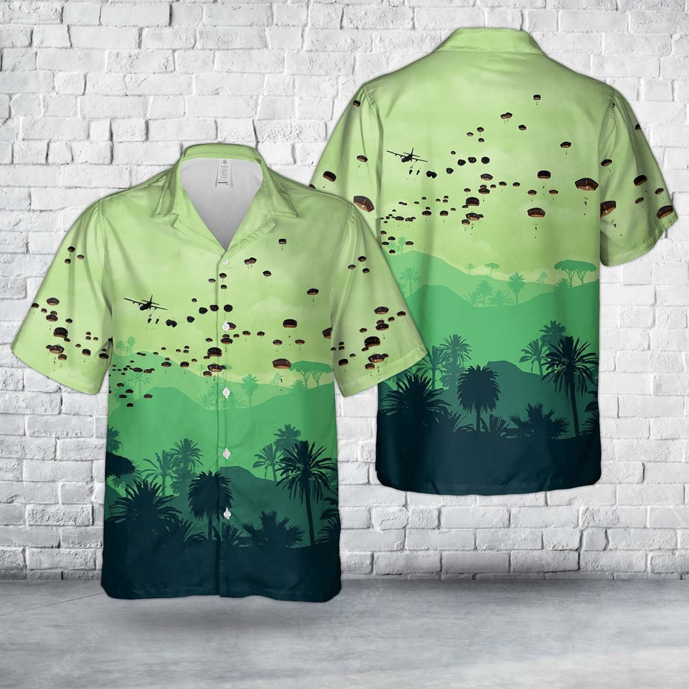 Army Hawaiian Shirt, Us Army 82Nd Airborne Division Jump At Holland Drop Zone At Fort Bragg, Nc Hawaiian Shirt, Military Aloha Shirts