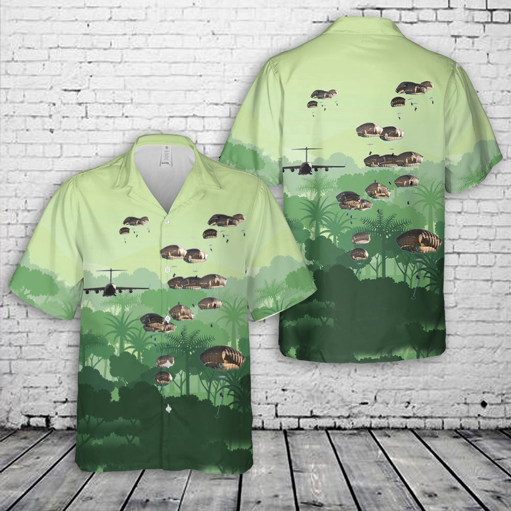 Army Hawaiian Shirt, Us Army 82Nd Airborne Division Paratroopers Jump Into Latvia Hawaiian Shirt, Military Aloha Shirts
