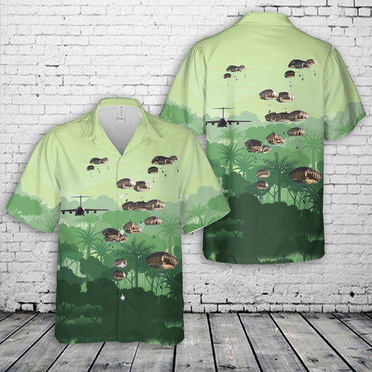 Army Hawaiian Shirt, Us Army 82Nd Airborne Division Paratroopers Jump Into Latvia Hawaiian Shirt, Military Aloha Shirts