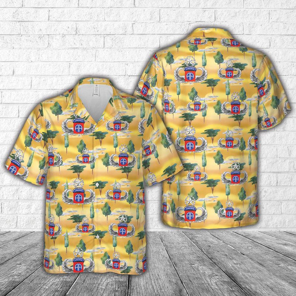Army Hawaiian Shirt, Us Army 82Nd Airborne Master Jump Wings Hawaiian Shirt, Military Aloha Shirts