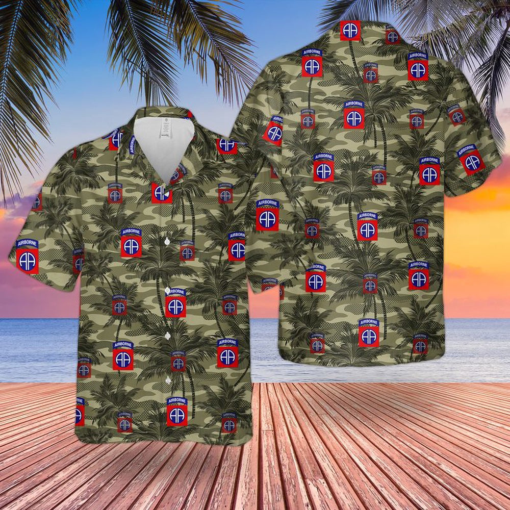 Army Hawaiian Shirt, Us Army 82Nd Sustainment Brigade Hawaiian Shirt, Military Aloha Shirts